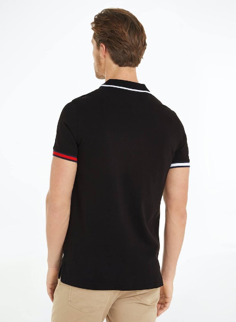 Men's Slim Fit Polo - Cotton, Black