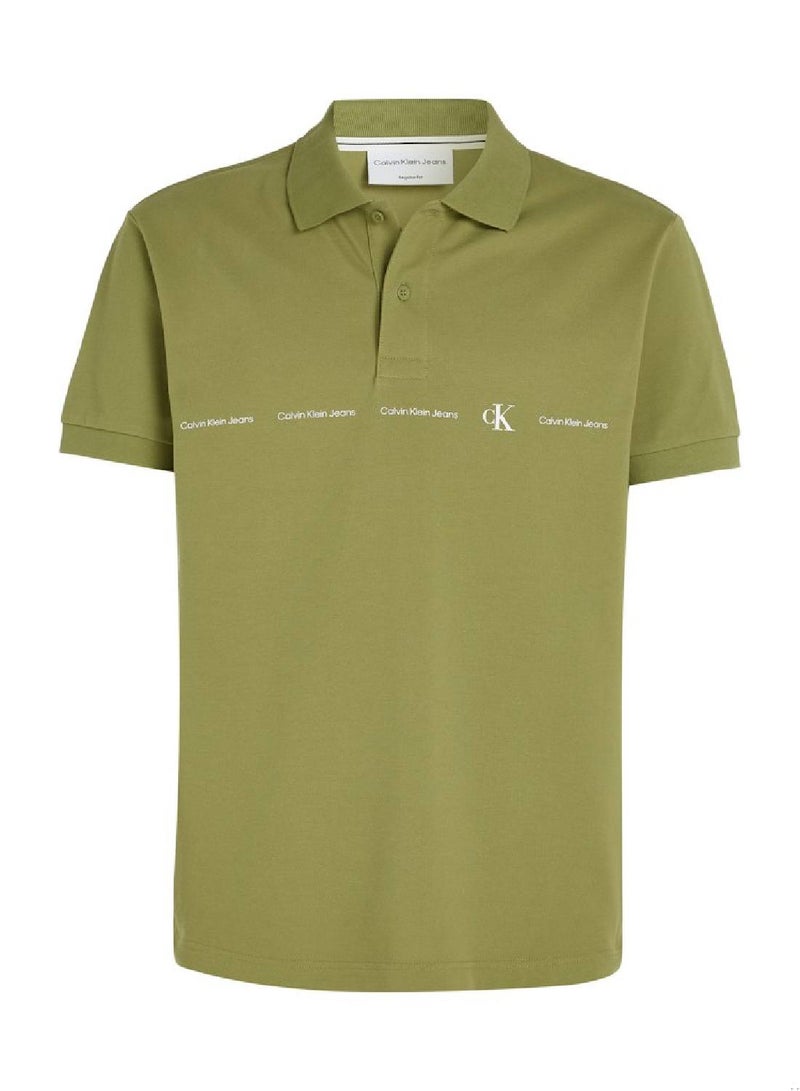 Men's Short Sleeve Polo - Cotton, Green