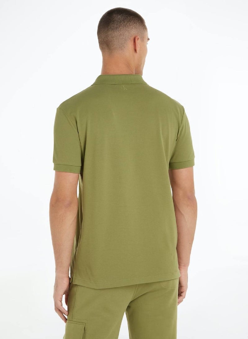 Men's Short Sleeve Polo - Cotton, Green