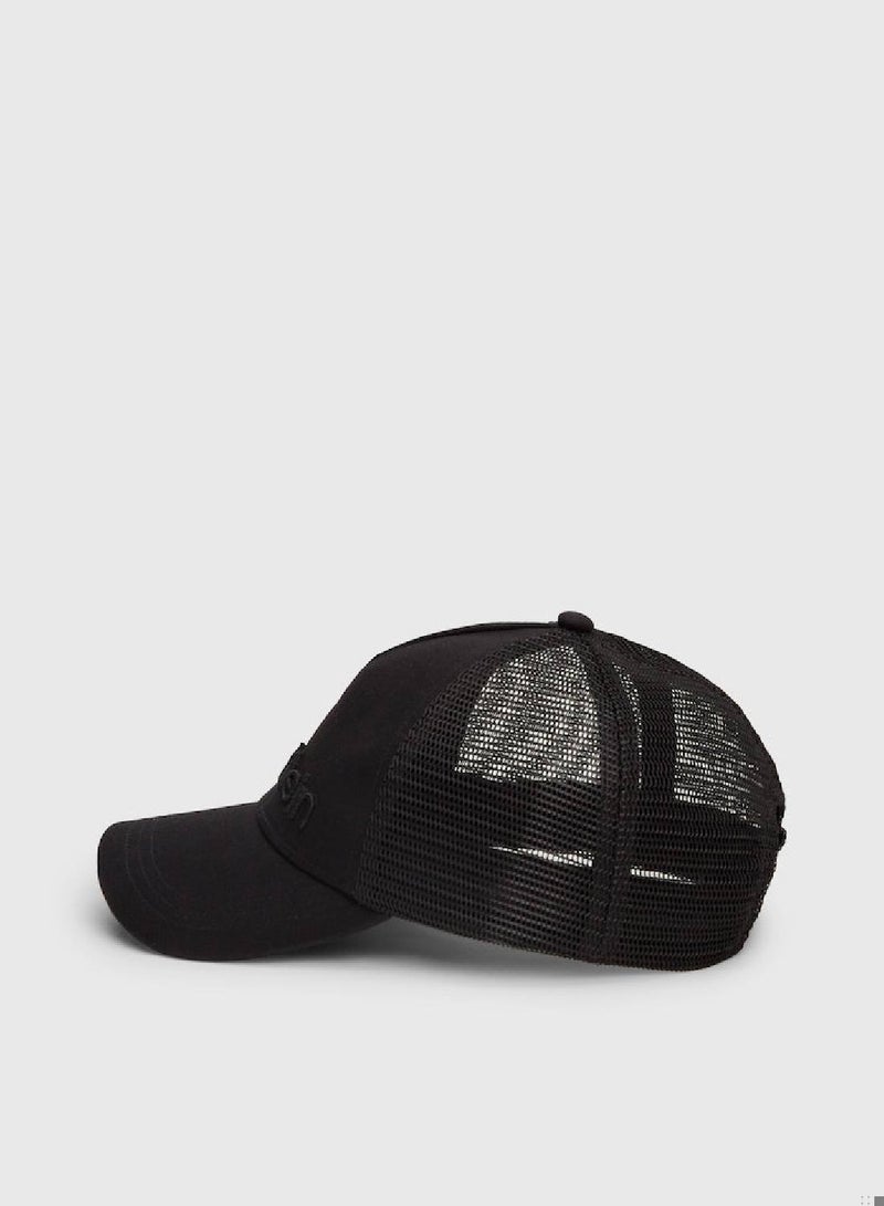 Men's Twill Trucker Cap - Cotton, Black