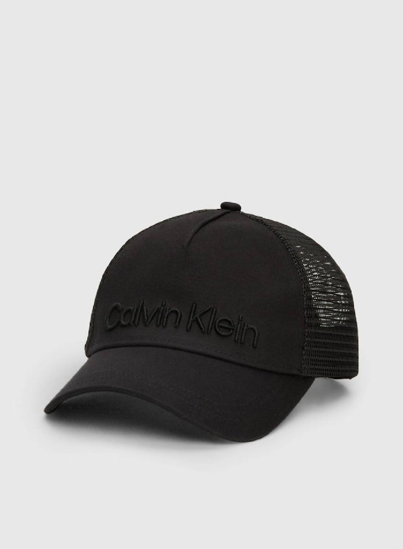 Men's Twill Trucker Cap - Cotton, Black