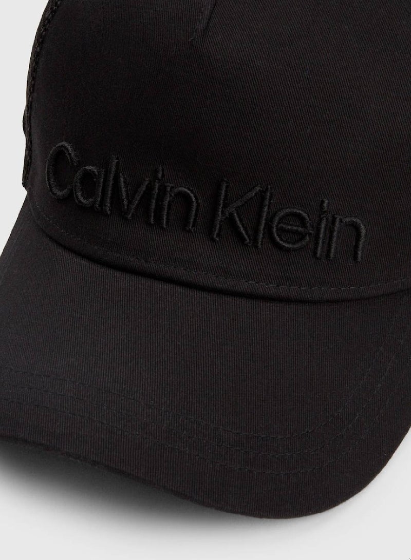 Men's Twill Trucker Cap - Cotton, Black