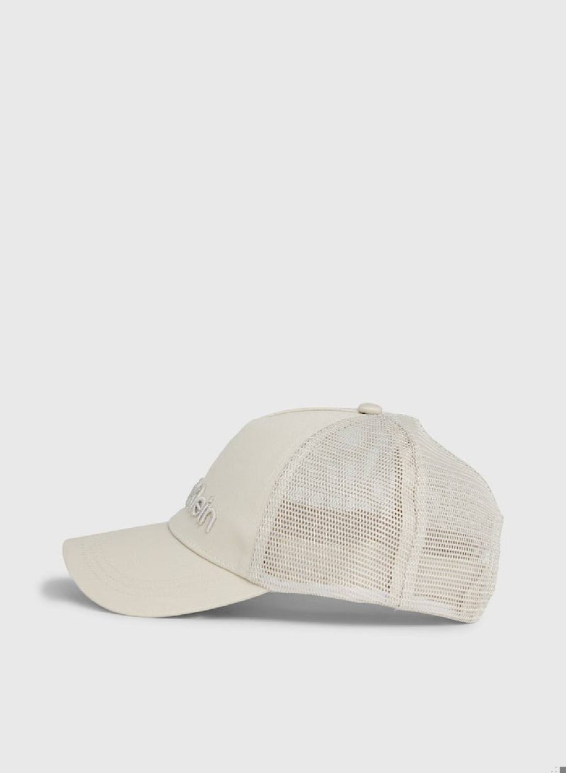 Men's Twill Trucker Cap - Cotton, Beige