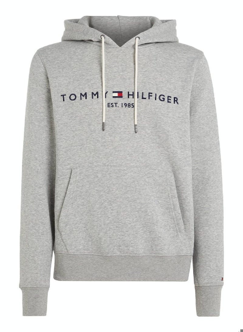 Men's Logo Flex Fleece Hoody Sweatshirt, Grey