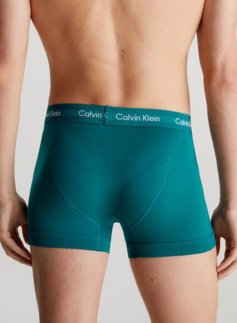 Men's 3 Pack Trunks - Cotton Stretch - Cotton, Multicolor