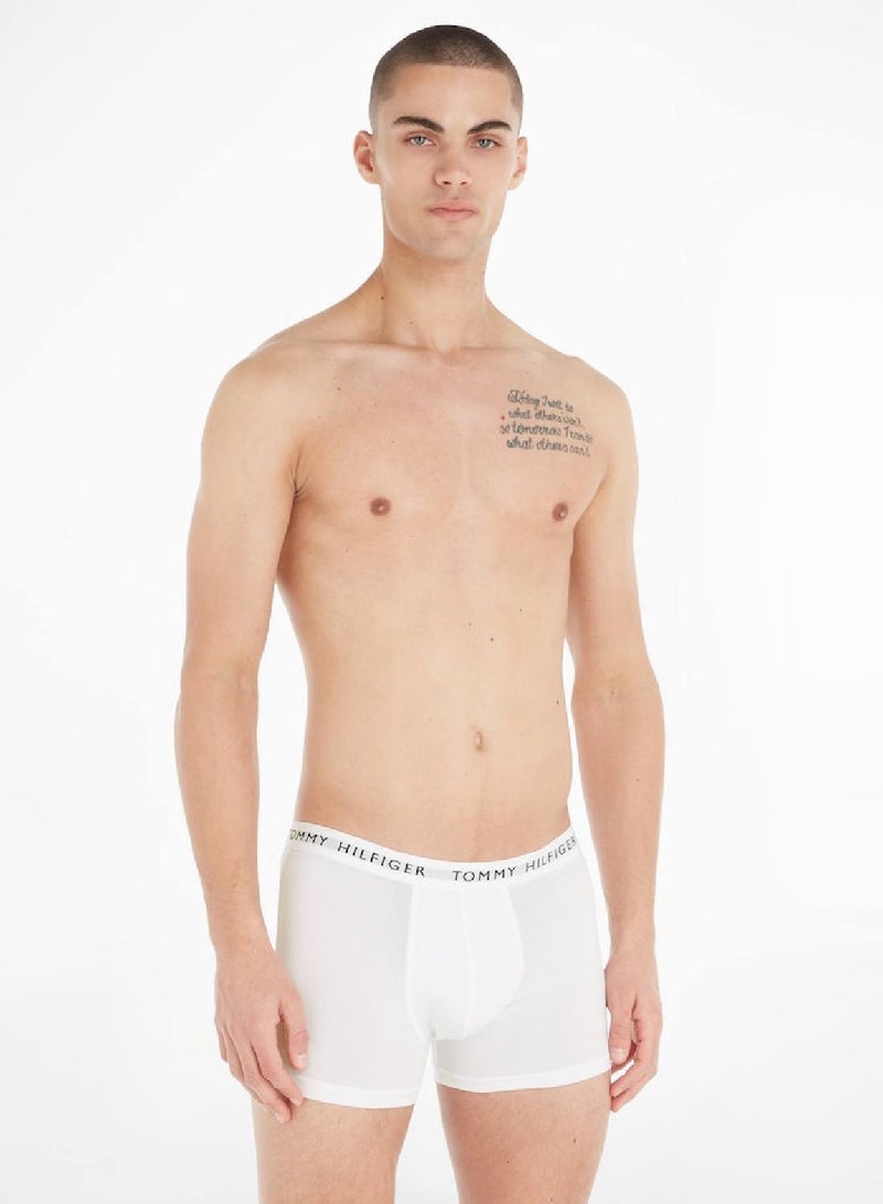 Men's 3 Pack Trunks - Cotton, White