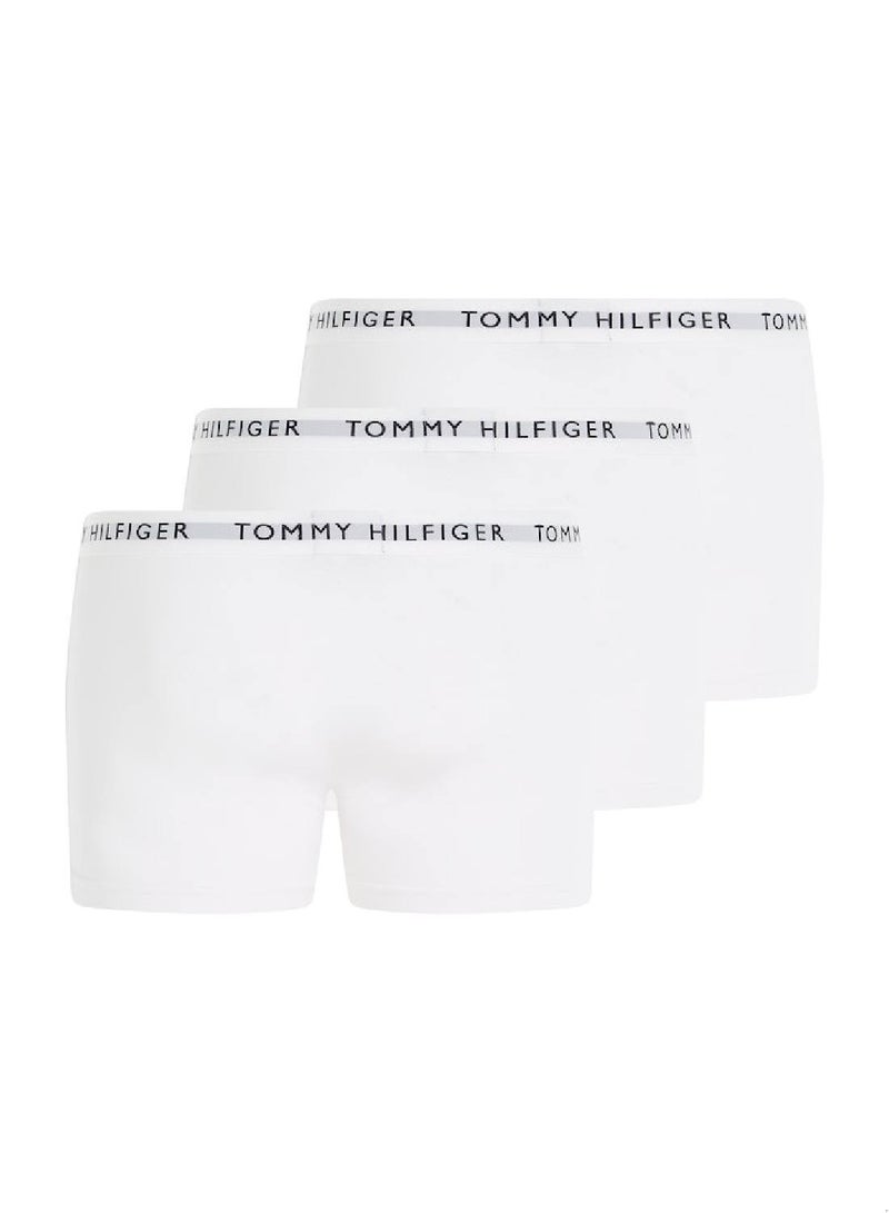 Men's 3 Pack Trunks - Cotton, White