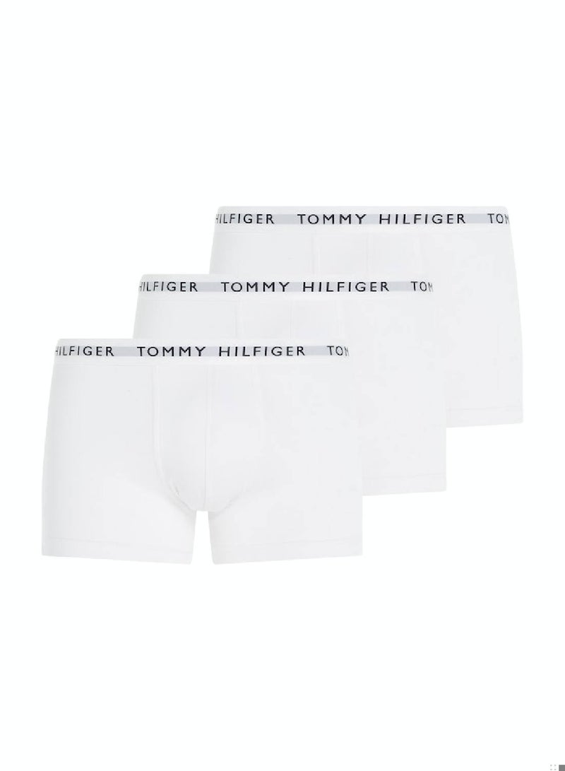 Men's 3 Pack Trunks - Cotton, White