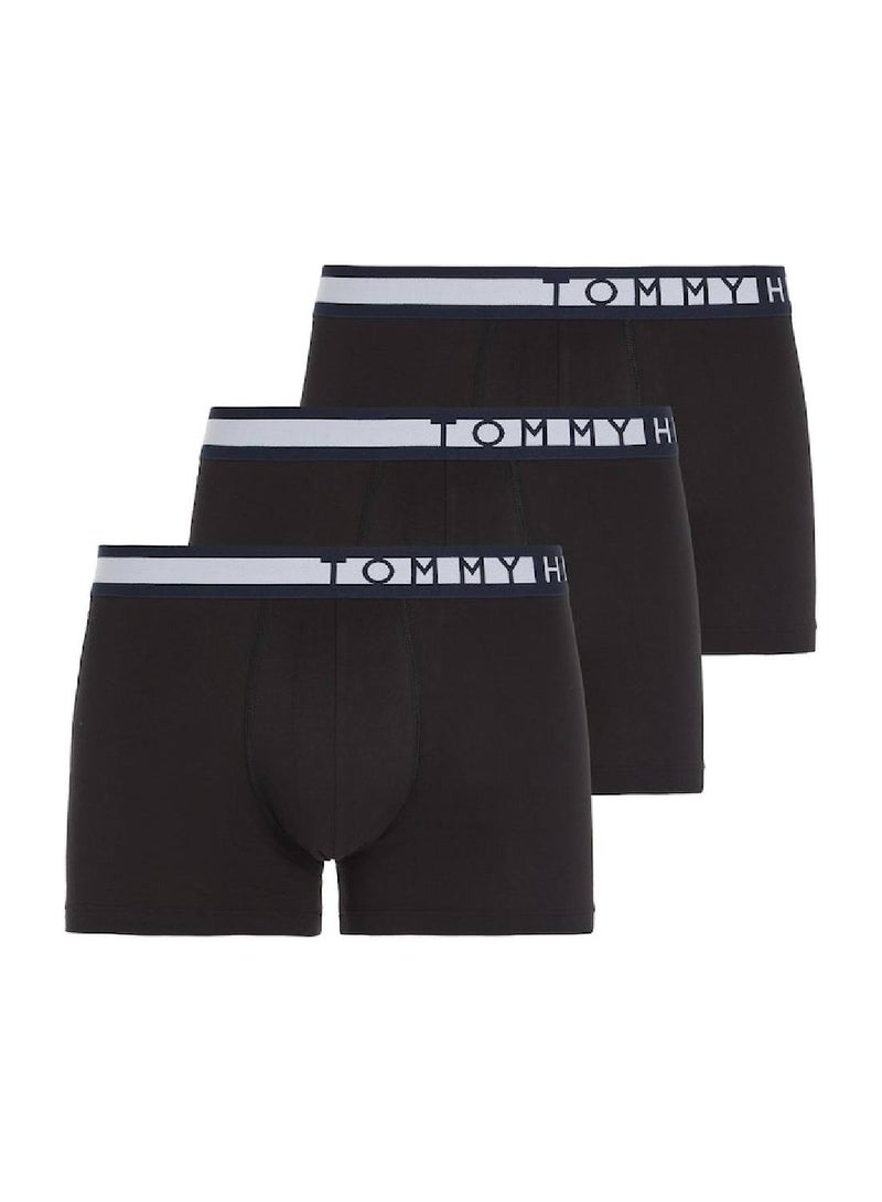 Men's 3 Pack Trunks - Cotton, Black