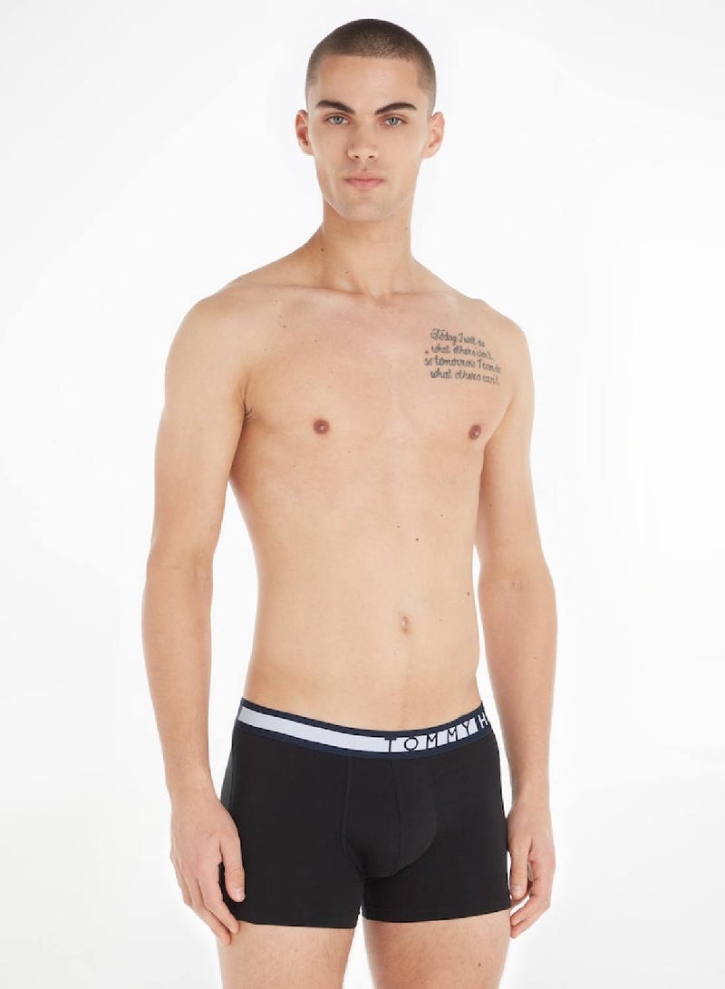 Men's 3 Pack Trunks - Cotton, Black