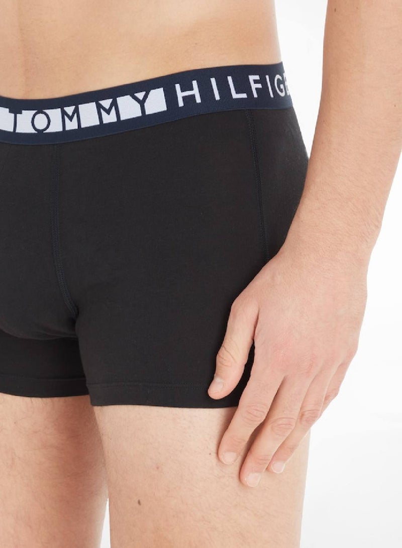 Men's 3 Pack Trunks - Cotton, Black