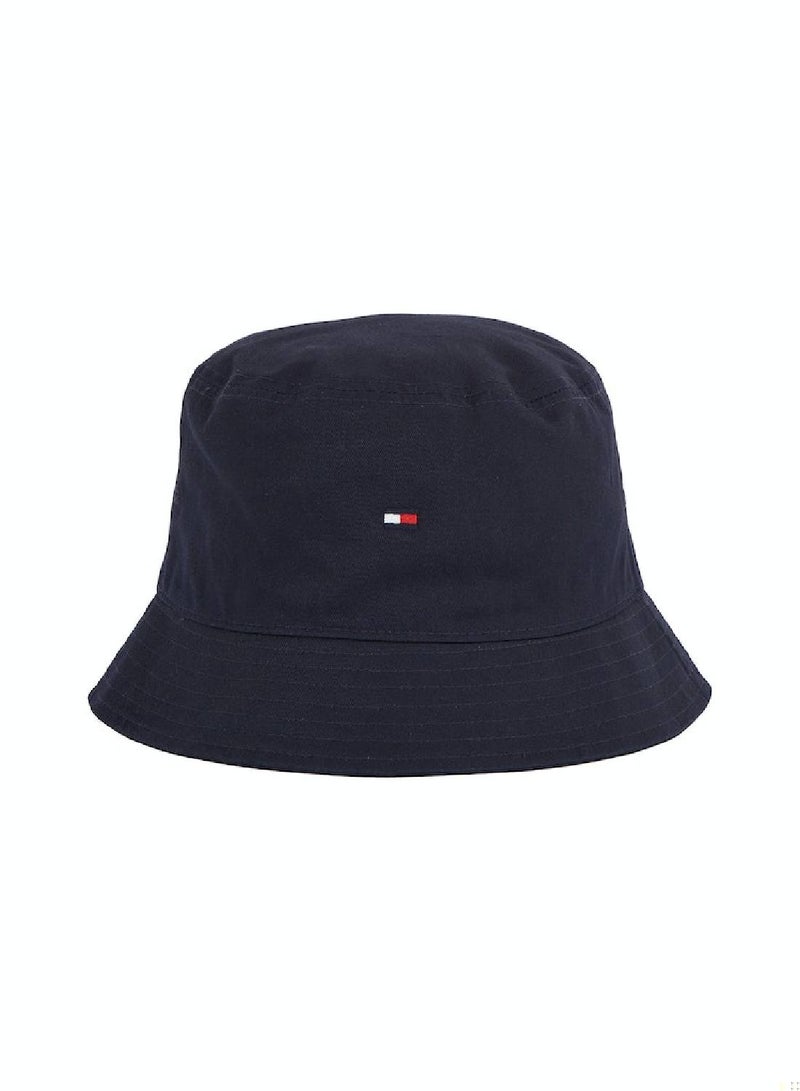 Men's Flag Embroidery Cotton Bucket - Cotton, Blue