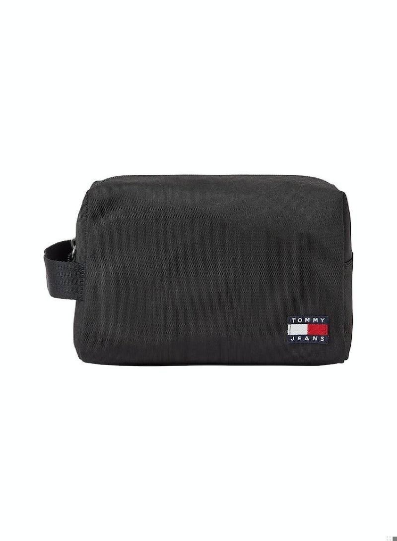 Men's  Essential Daily Nylon Washbag/ Toiletery Bag - Polyester, Black