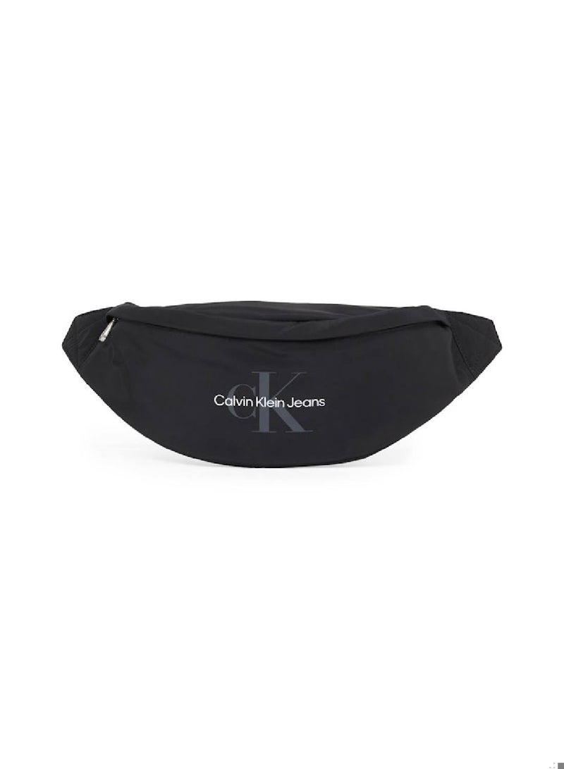 Men's Logo Belt Bag -  durable recycled polyester exterior, Black