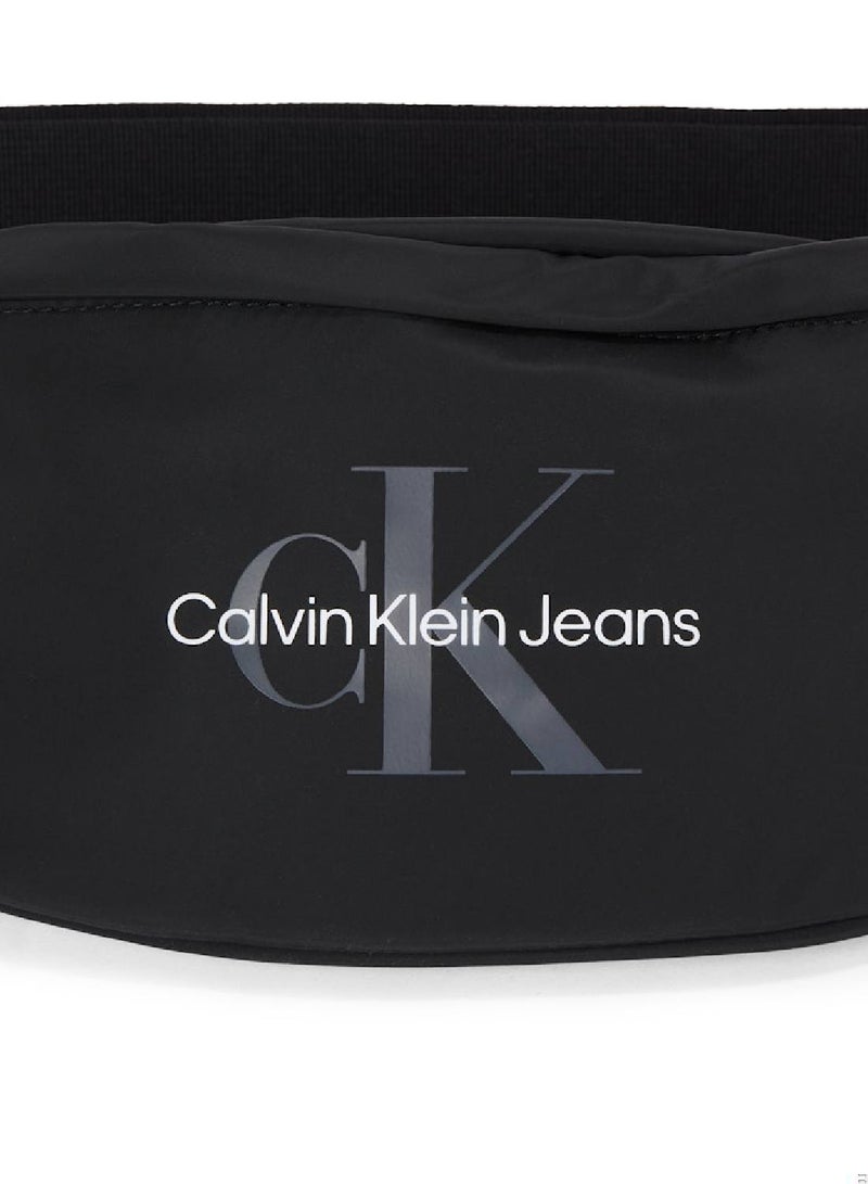 Men's Logo Belt Bag -  durable recycled polyester exterior, Black