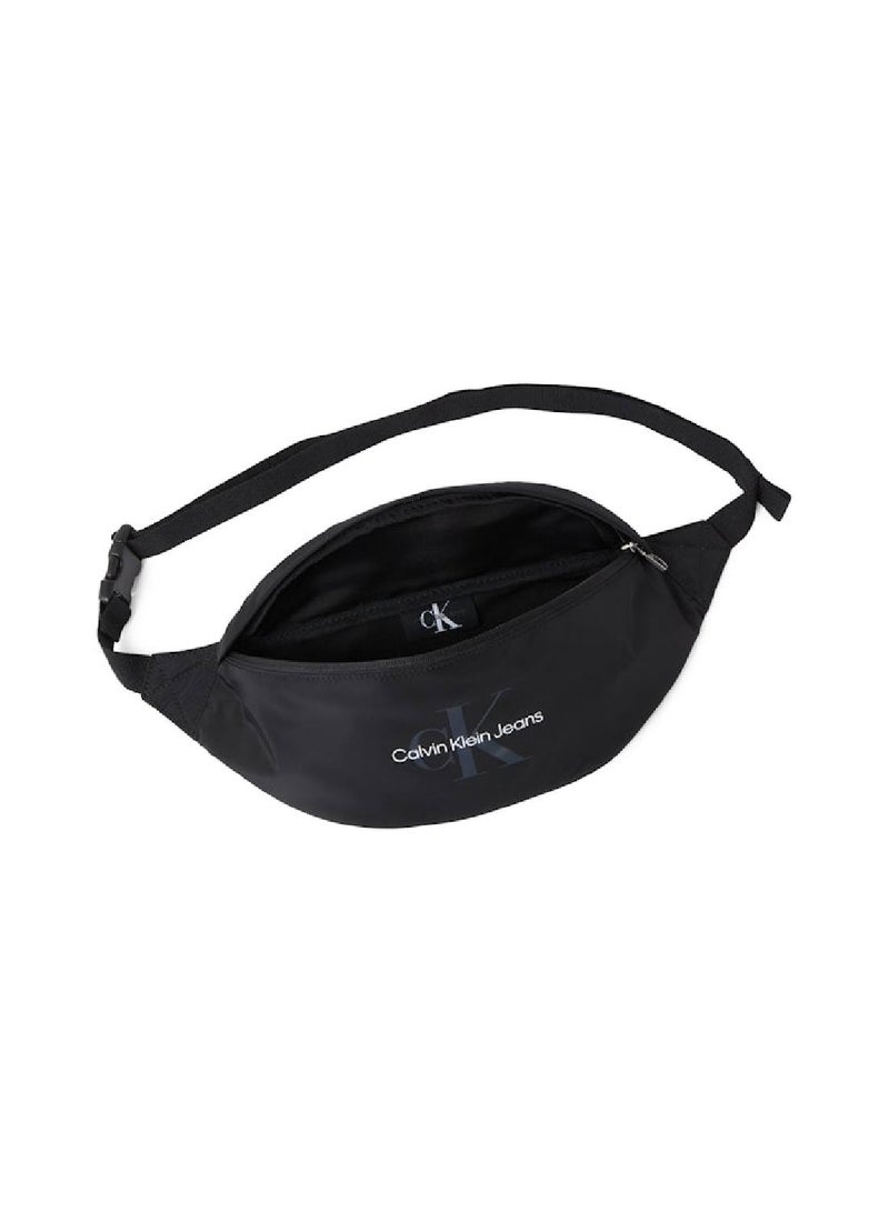 Men's Logo Belt Bag -  durable recycled polyester exterior, Black