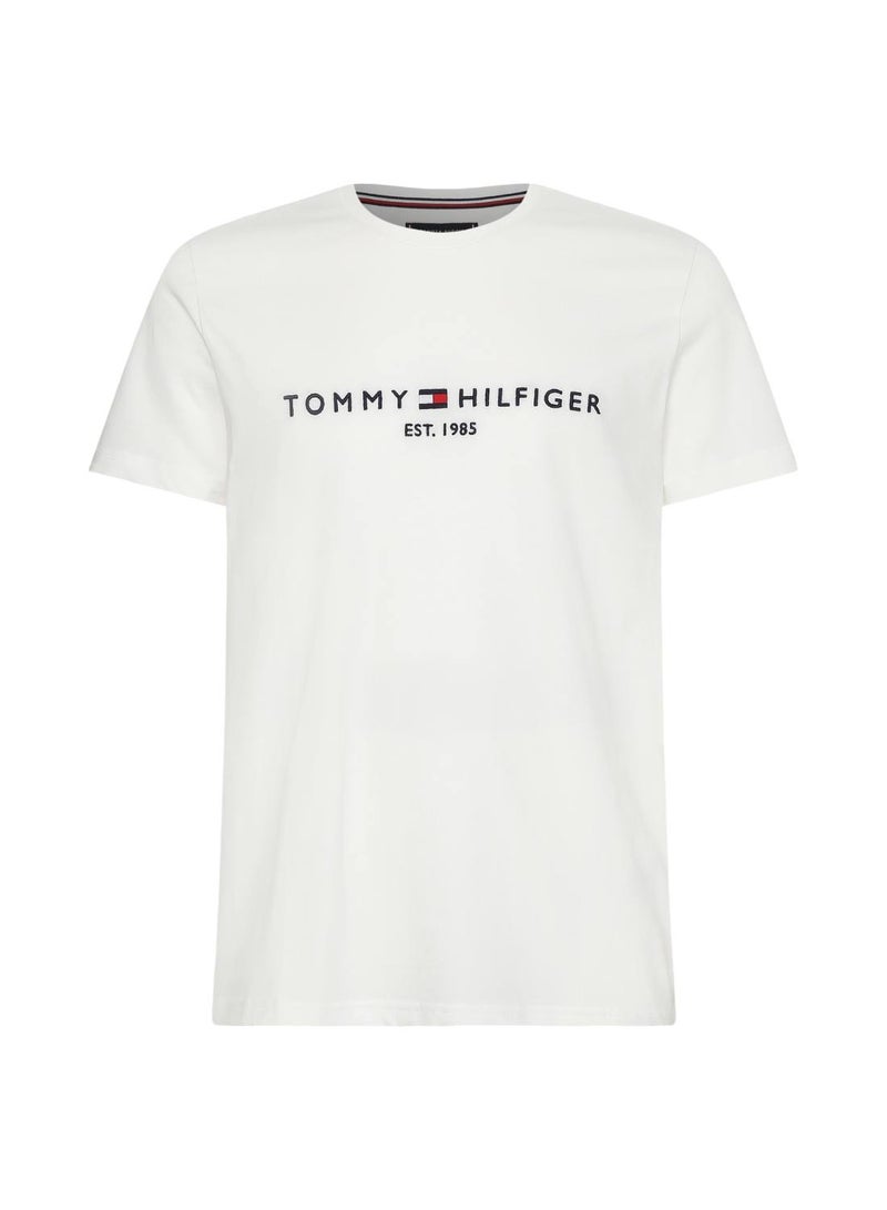 Men's Tommy Hilfiger Logo Regular Fit T-Shirt - Cotton, White