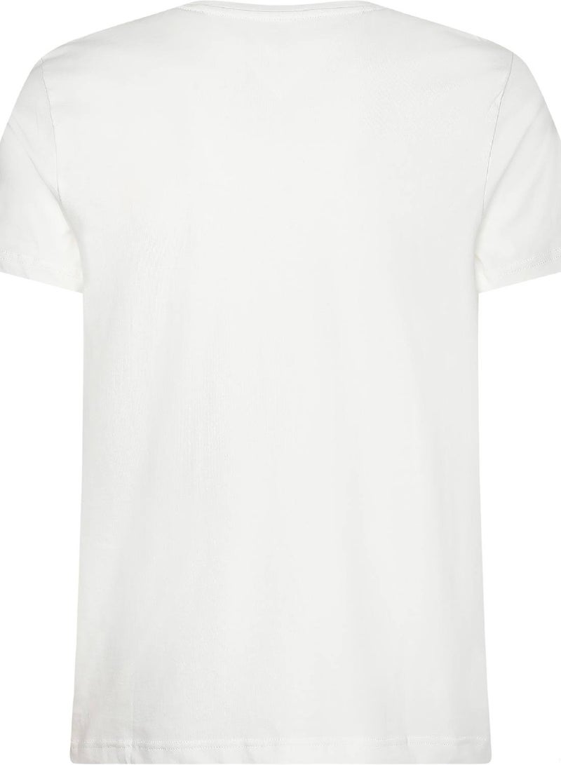 Men's Tommy Hilfiger Logo Regular Fit T-Shirt - Cotton, White