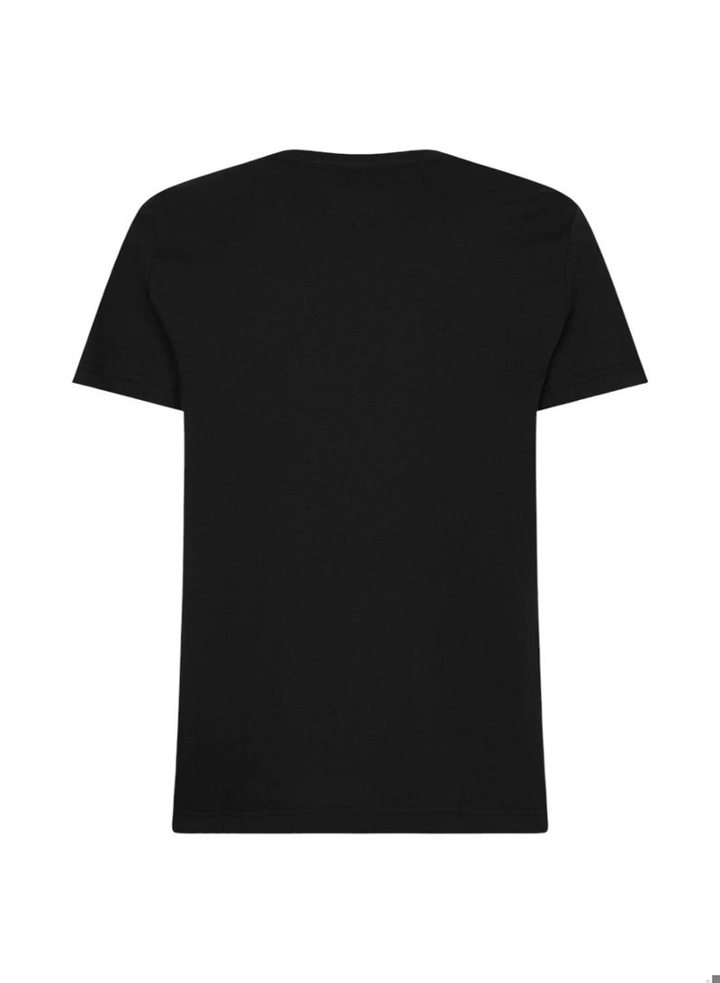 Men's Tommy Hilfiger Logo Regular Fit T-Shirt - Cotton, Black