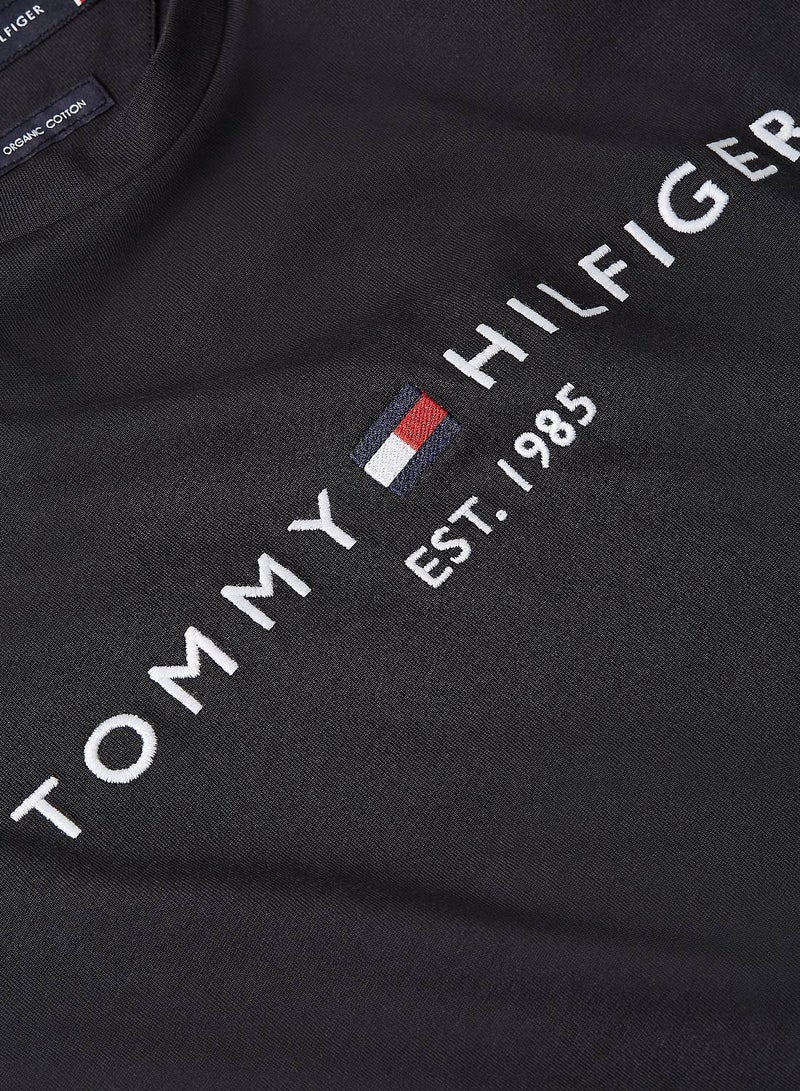 Men's Tommy Hilfiger Logo Regular Fit T-Shirt - Cotton, Black