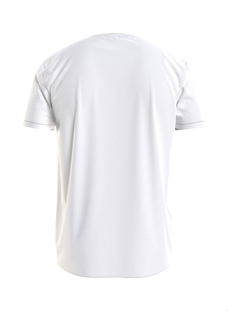 Men's Crew Neck Logo T-Shirt - Cotton, White