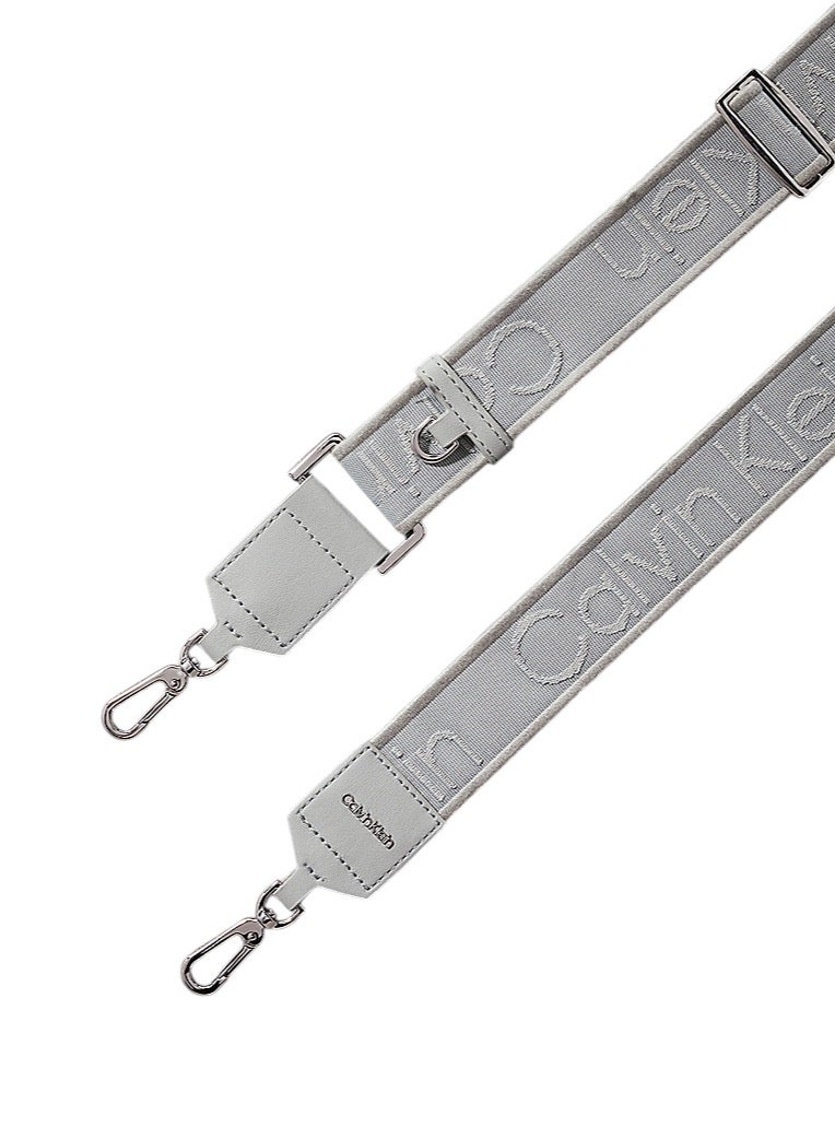 Women's Logo Jacquard Shoulder Strap Bag - Polyester, Gray