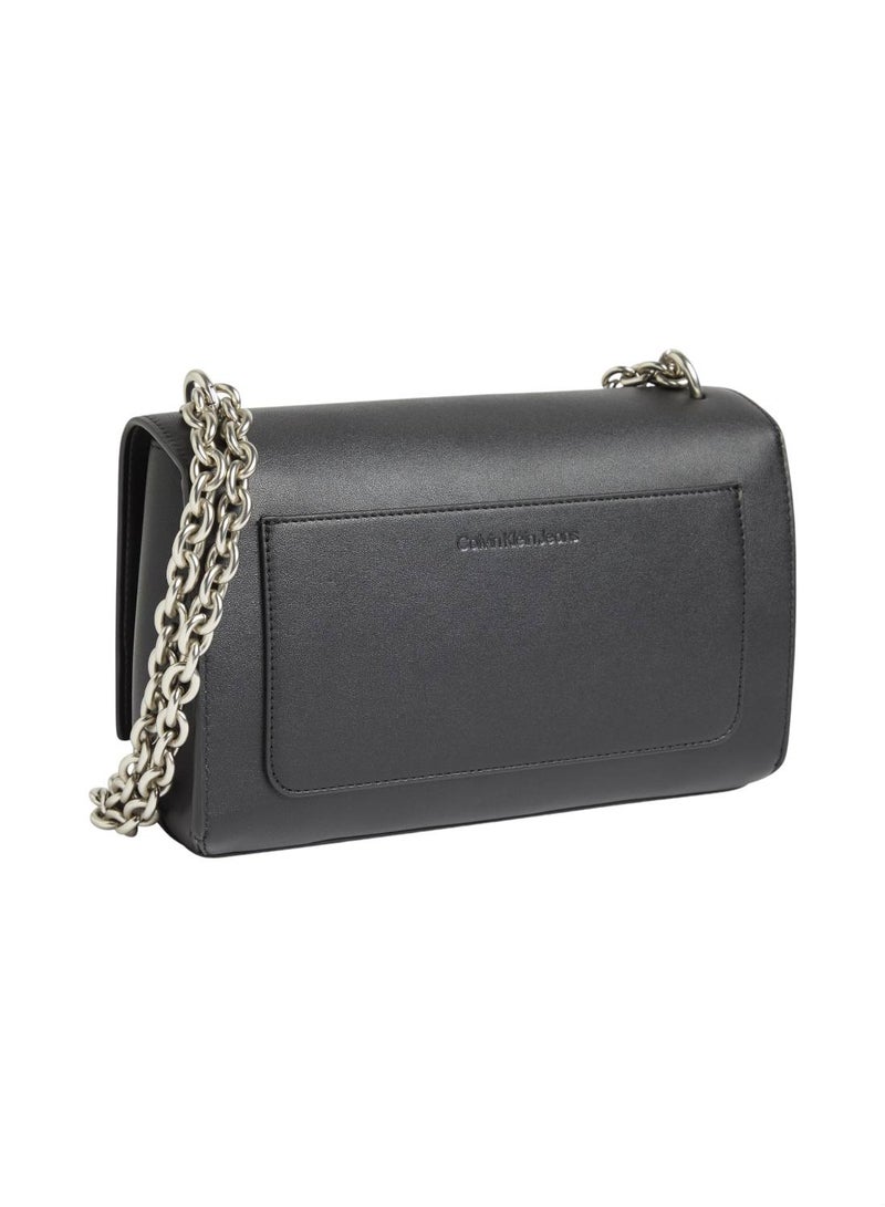 Women's Convertible Shoulder Bag - faux leather, Black