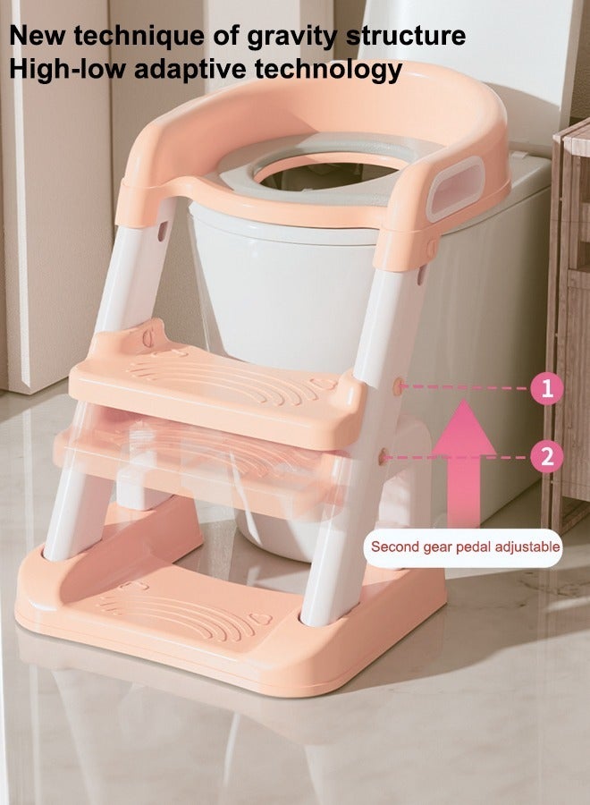 Toddler Potty Training Seat With Step Stool Ladder And Splash Guard