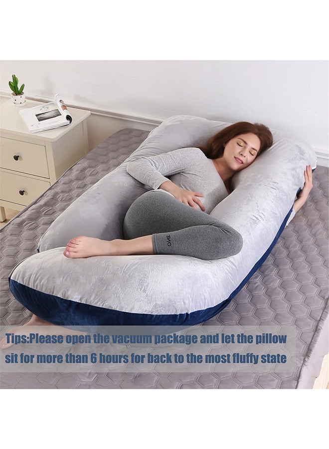 Pregnancy Pillows, 180cm Long Maternity Pillows with Removable Bean Velvet Cover, U-Shape Full Body Pillow, Pregnancy Pillows for Sleeping, Body Pillows for Adults, Maternity Pillow