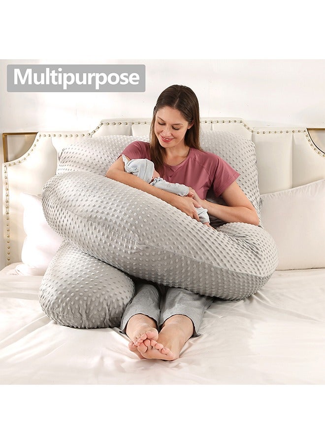 Pregnancy Pillows, 180cm Long Maternity Pillows with Removable Bean Velvet Cover, U-Shape Full Body Pillow for Sleeping, Body Pillows for Adults