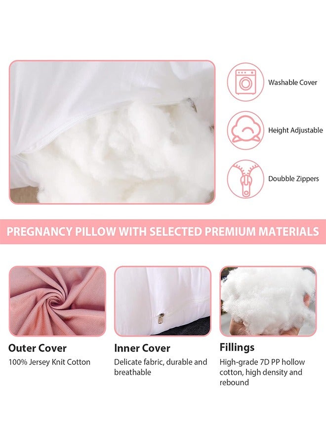 Pregnancy Pillows, 180cm Long Maternity Pillows with Removable Bean Velvet Cover, U-Shape Full Body Pillow, Pregnancy Pillows for Sleeping, Body Pillows for Adults, Maternity Pillow