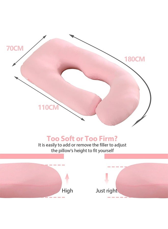 Pregnancy Pillows, 180cm Long Maternity Pillows with Removable Bean Velvet Cover, U-Shape Full Body Pillow, Pregnancy Pillows for Sleeping, Body Pillows for Adults, Maternity Pillow