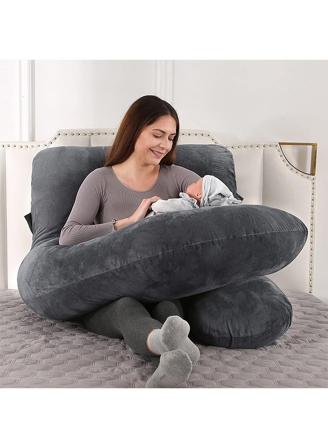 Pregnancy Pillows, 180cm Long Maternity Pillows with Removable Bean Velvet Cover, U-Shape Full Body Pillow