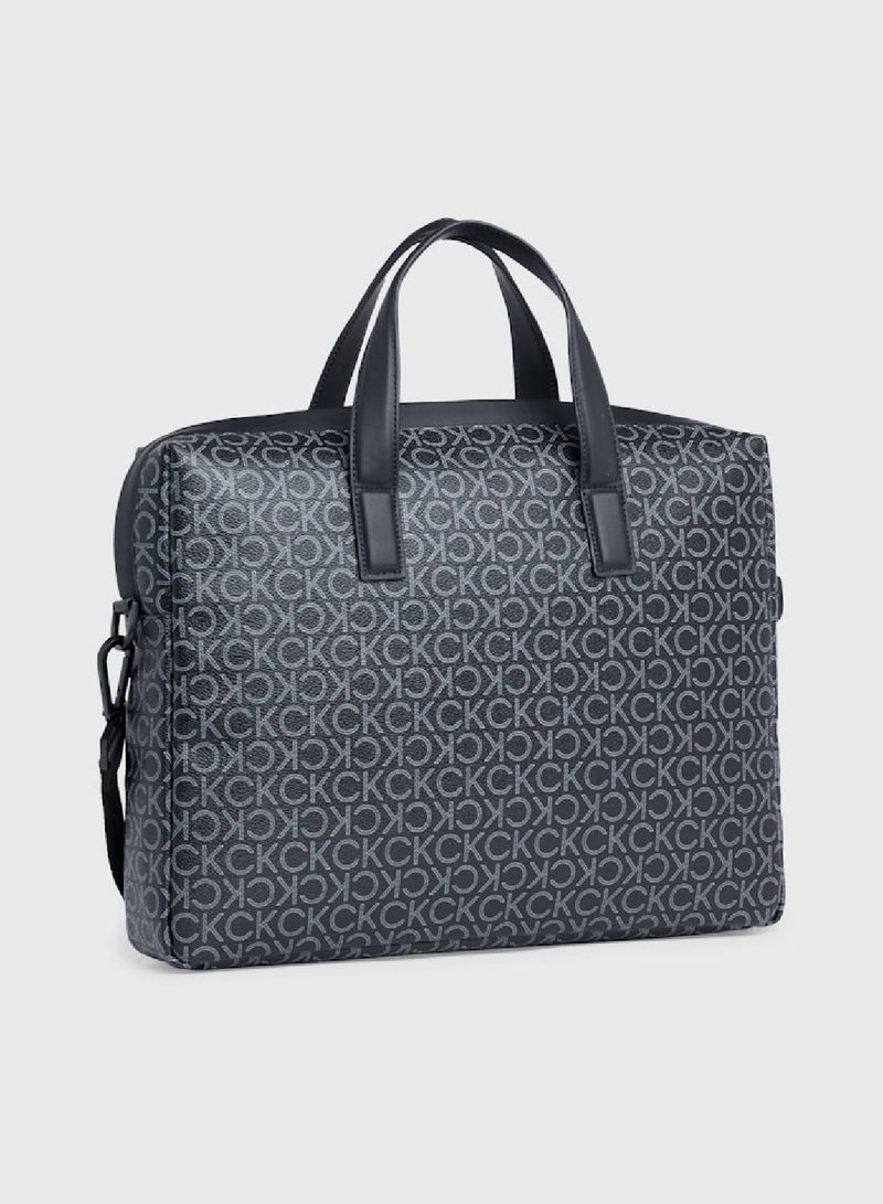 Men's Ck Must Laptop Bag - Polyester, Black