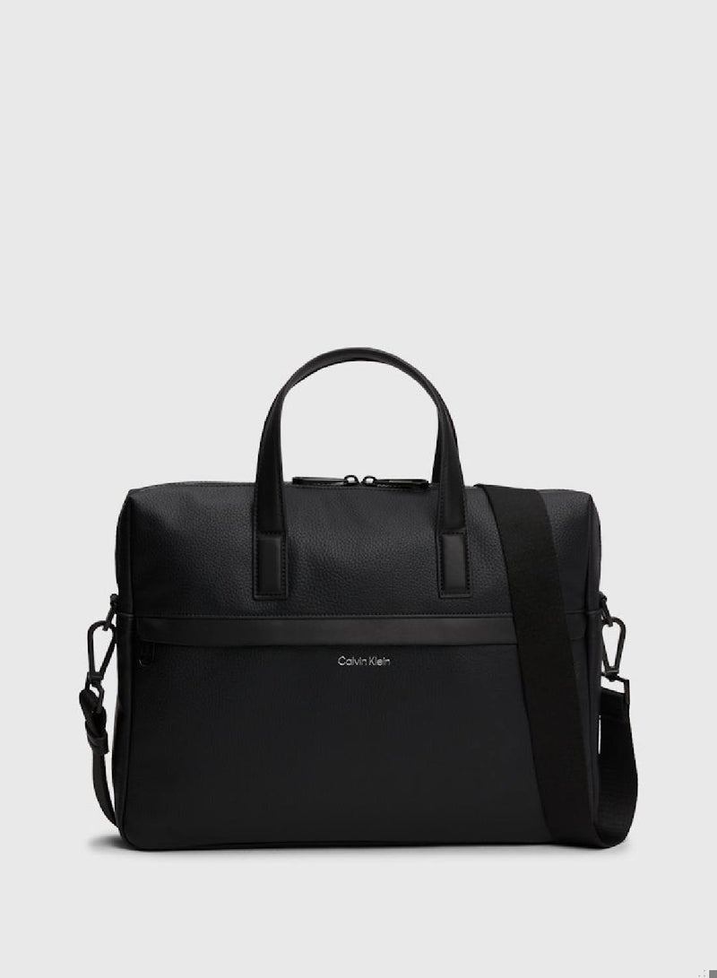 Men's Laptop Bag - Polyester, Black