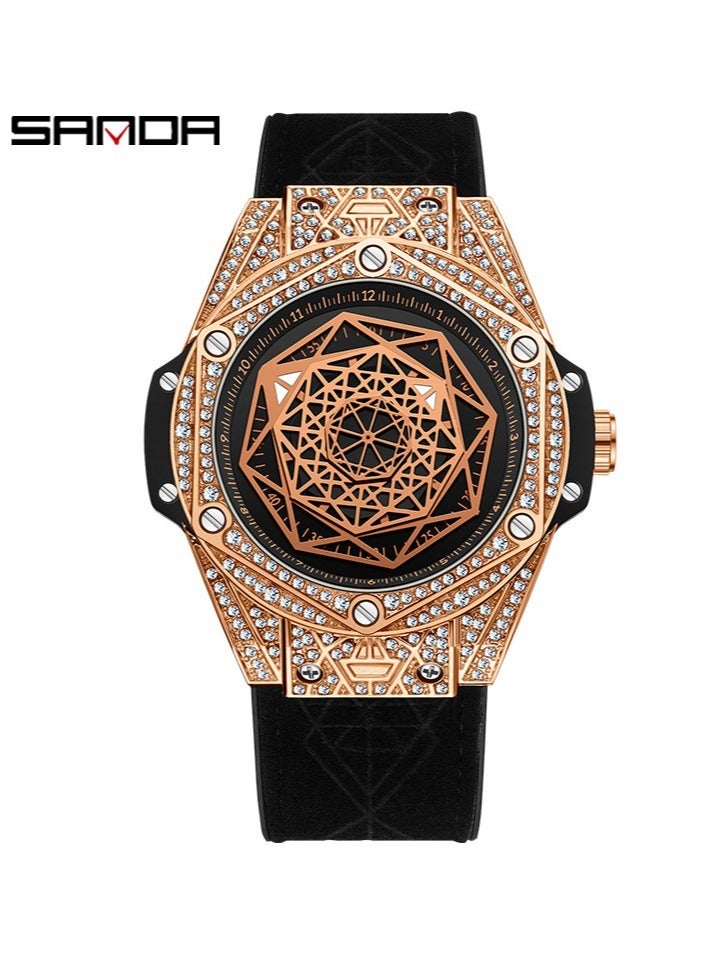 Men's Fashion Diamond-Encrusted Luminous Waterproof Fully Automatic Mechanical Watch