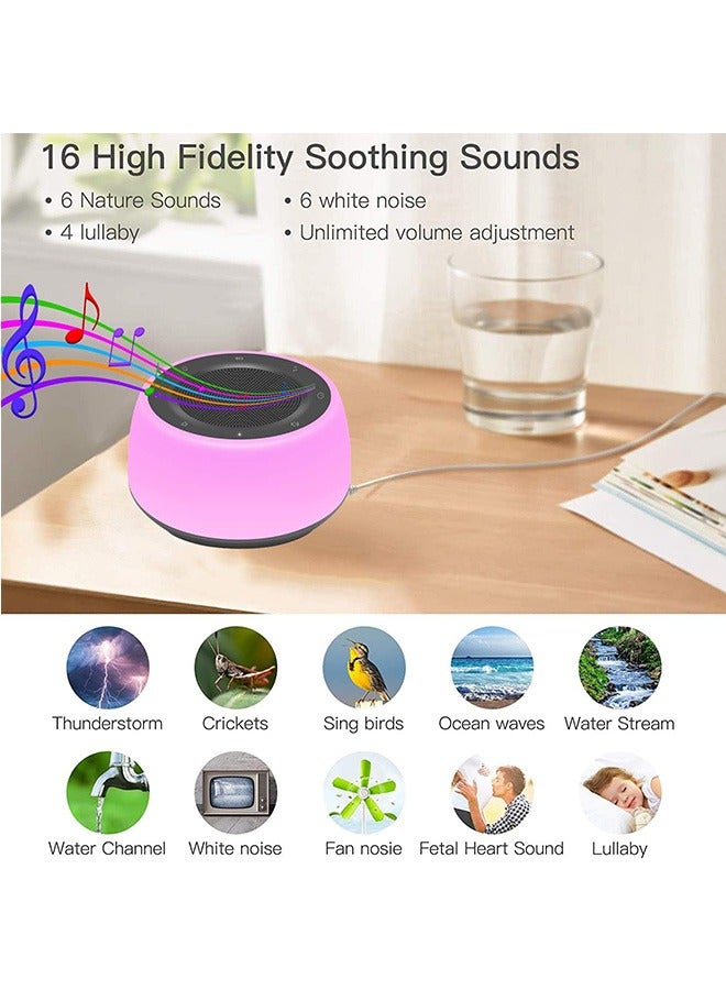 Sound Machine with Night Light.White Noise Machine for Sleeping Adults.White Noise Maker for Bedroom Home