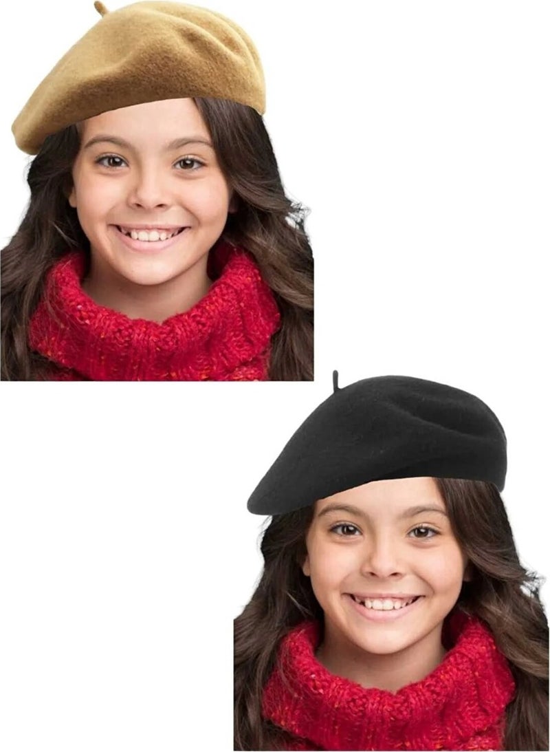 Children's Set of 2 French Painter Felt Berets