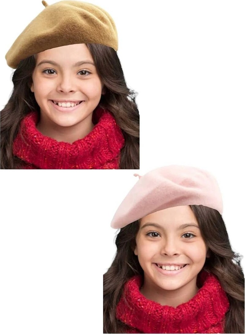 Children's Set of 2 French Painter Felt Berets