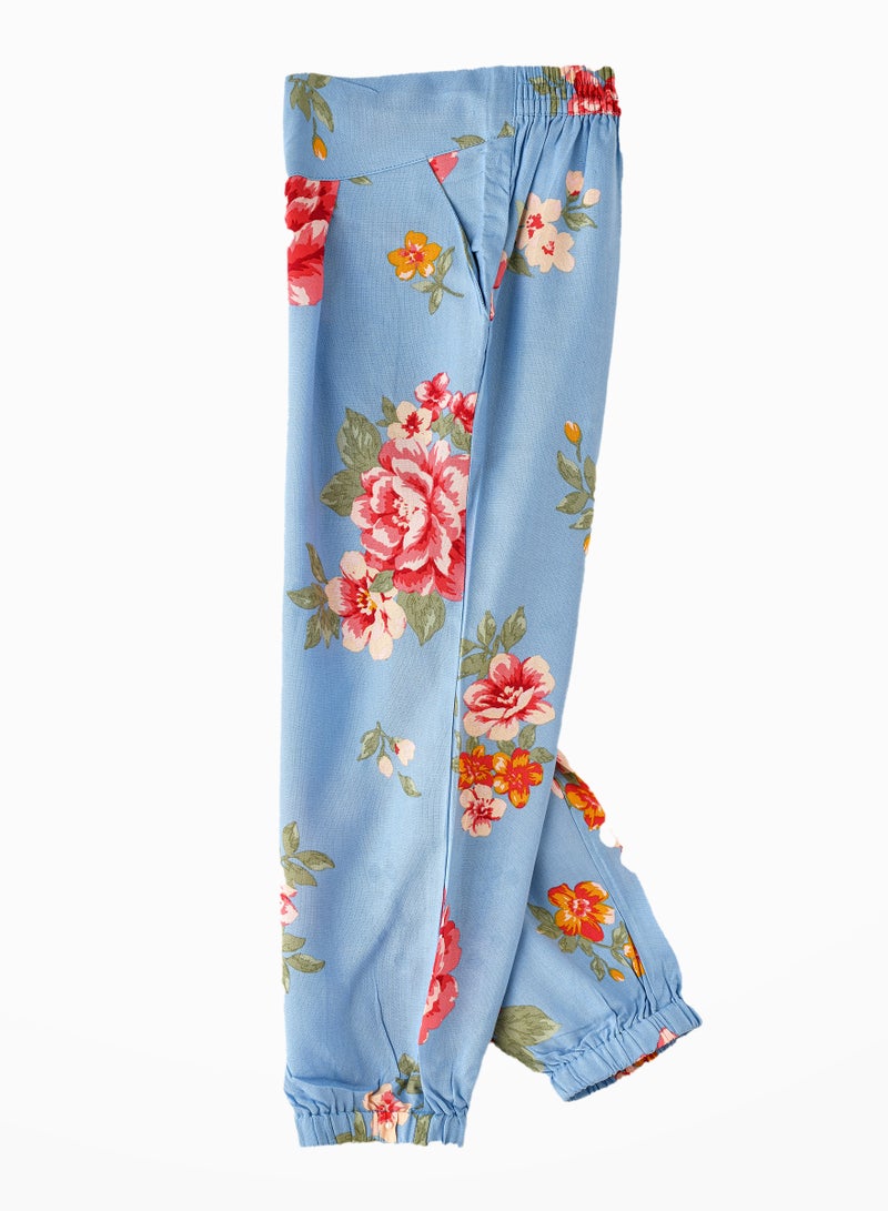 Girls' Floral Print Harem Pants