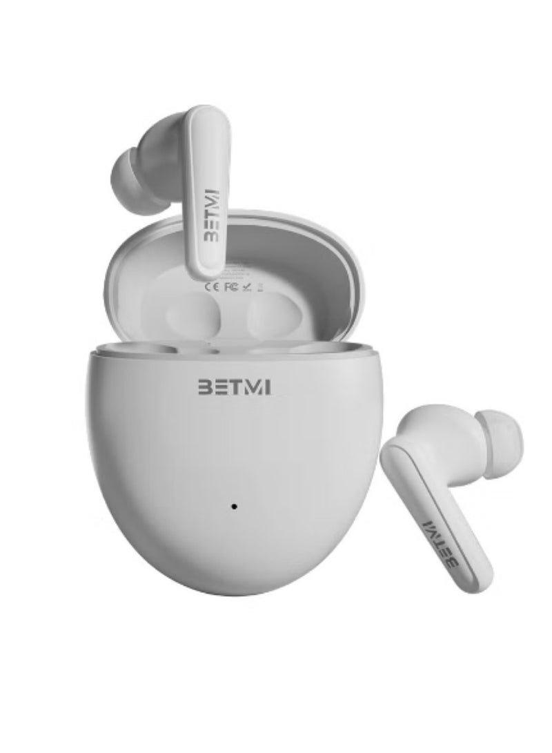 BETMI - True Wireless Earbuds - In-Ear Bluetooth5.4 Headphones, IPX5 Waterproof TWS With Dual Mic For Sport, Light-Weight Earphones For Android iOS/iPhone - White