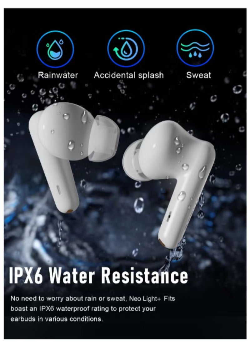 BETMI - True Wireless Earbuds - In-Ear Bluetooth5.4 Headphones, IPX5 Waterproof TWS With Dual Mic For Sport, Light-Weight Earphones For Android iOS/iPhone - White