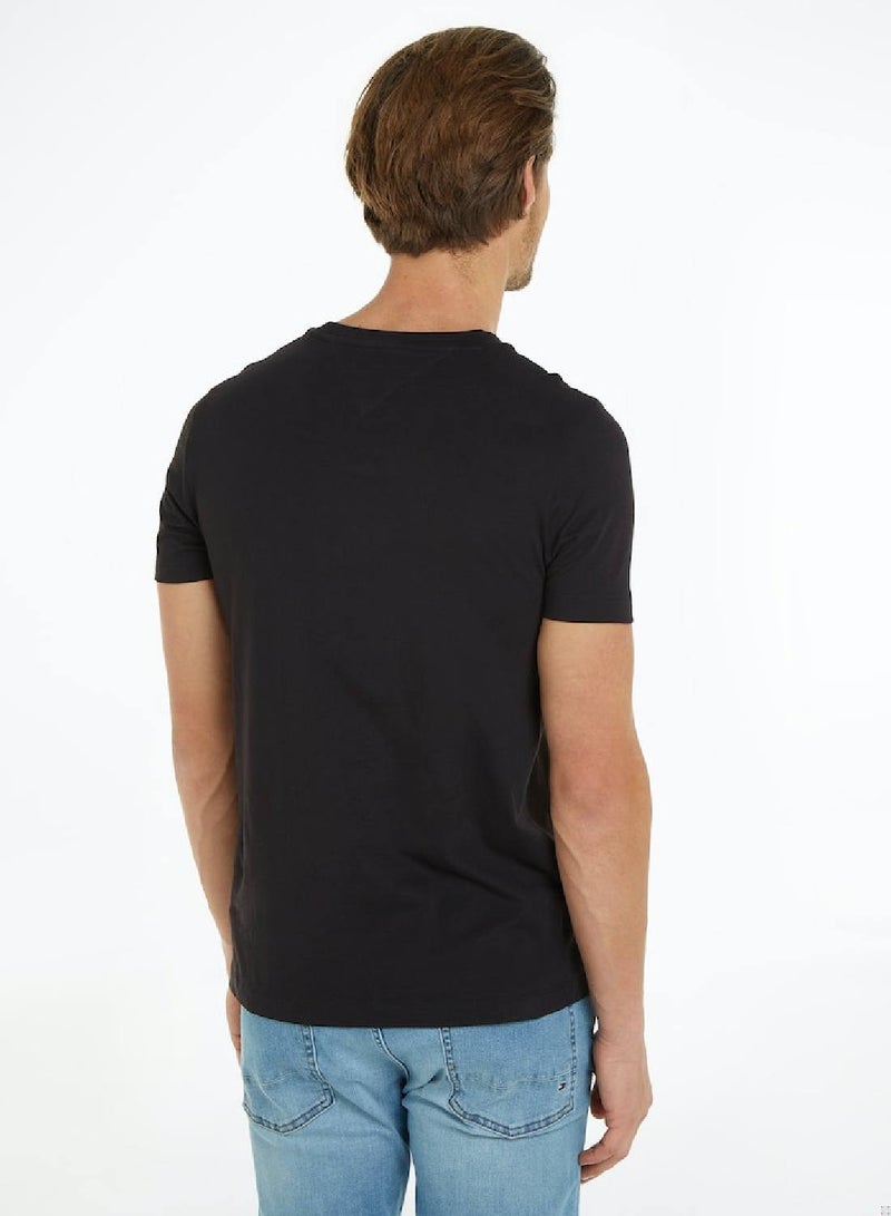 Men's Small Logo T-Shirt - Cotton, Black