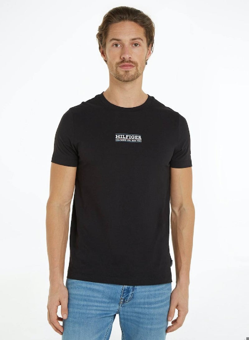 Men's Small Logo T-Shirt - Cotton, Black