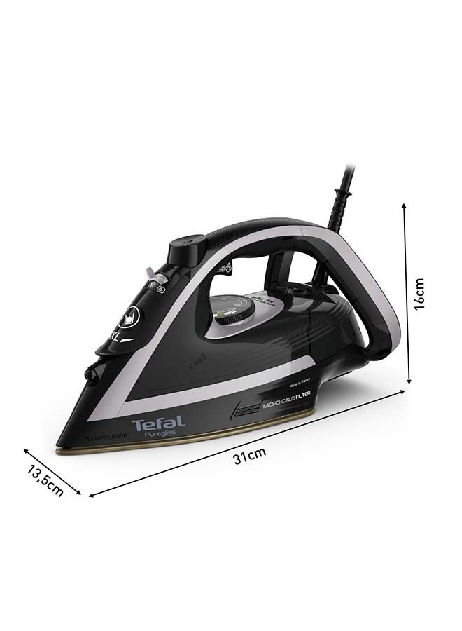 TEFAL Steam Iron | Puregliss | 3000 W |Anti-Stain Protection | Exceptional Glide | Safety Auto-Off | FV8062G0 270 ml 3000 W FV8062G0 Black