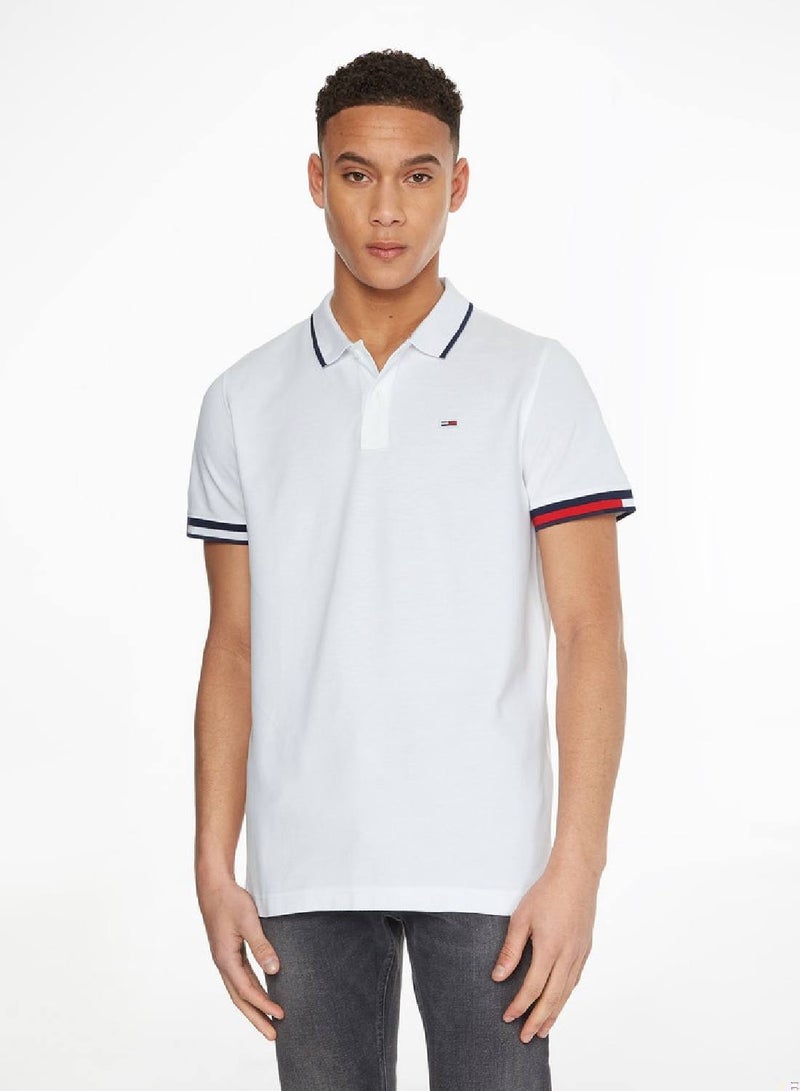 Men's Slim Fit Polo - Cotton, White