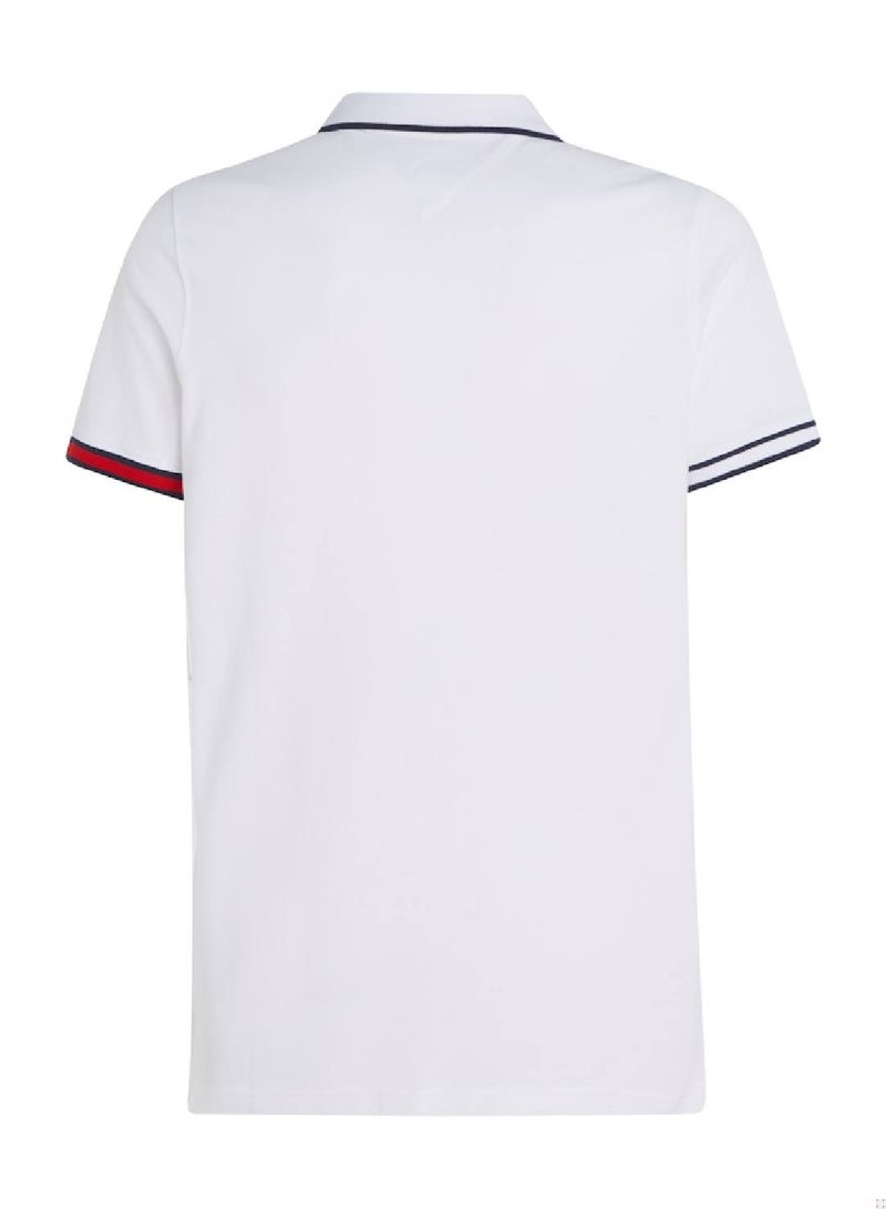 Men's Slim Fit Polo - Cotton, White