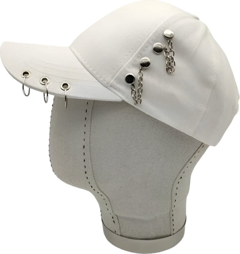 Unisex Back Adjustable K Pop Design Piercing Cap Hat