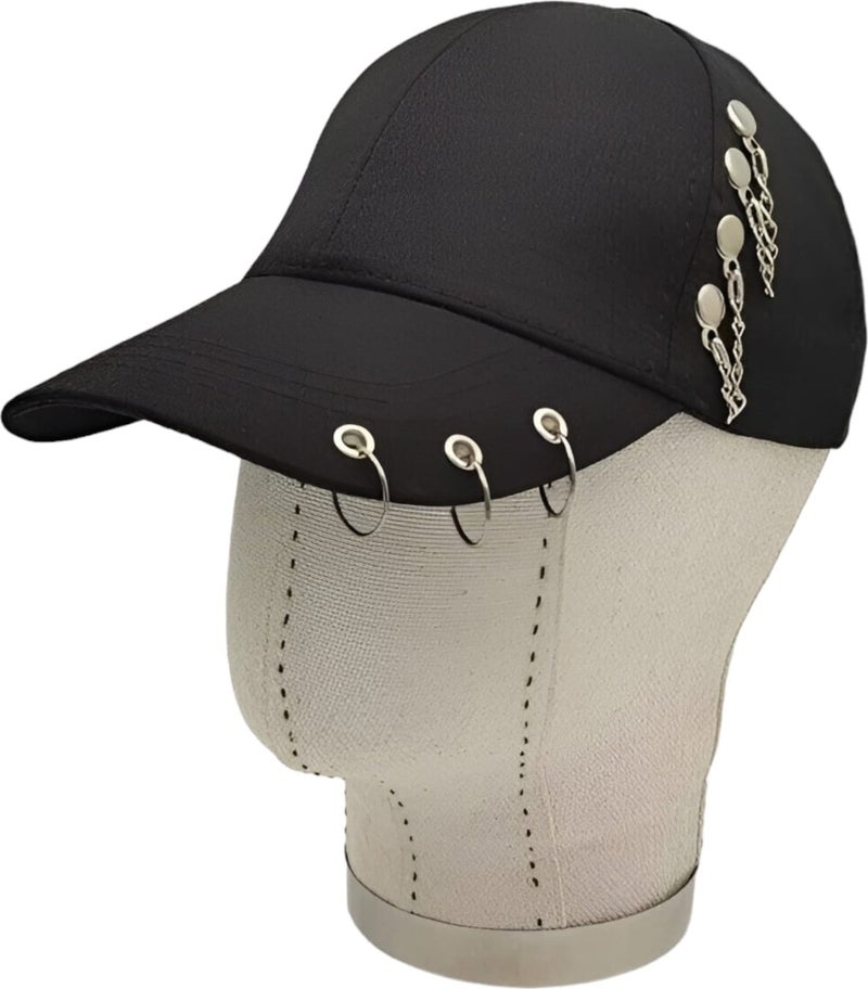 Unisex Back Adjustable K Pop Design Piercing Cap Hat