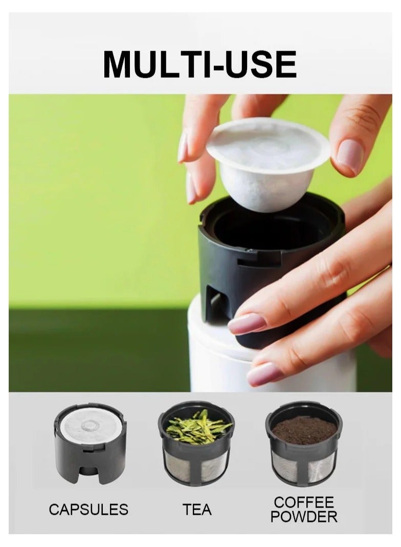 Outdoor small portable mini electric coffee machine, office and household coffee powder, capsule universal machine, requires heated water for use,Electric, Mini